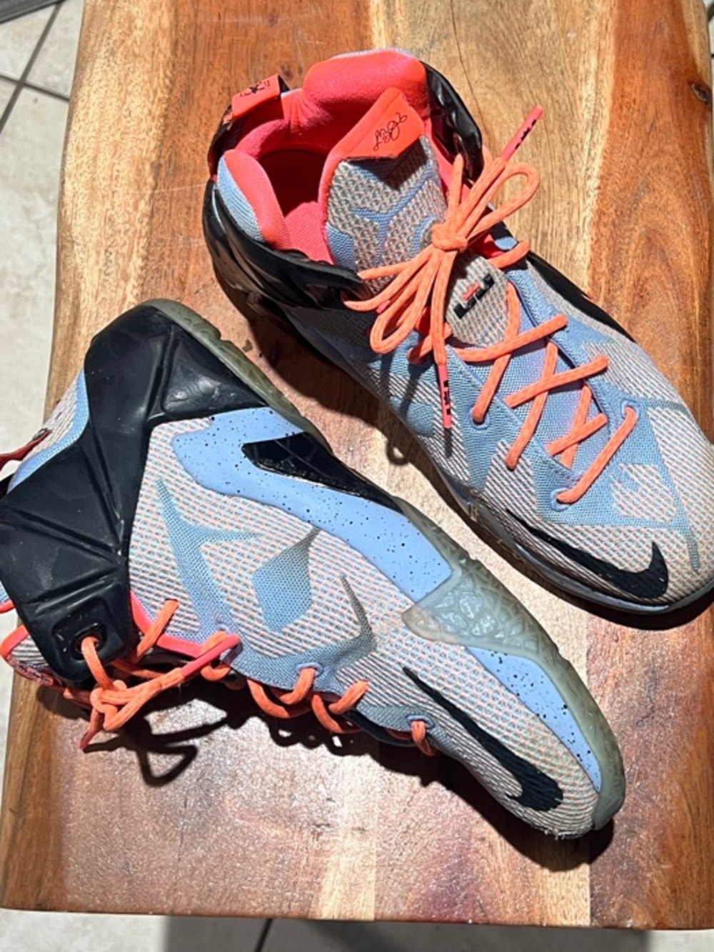 Nike Kids Sneakers - Light Blue with Coral Accents